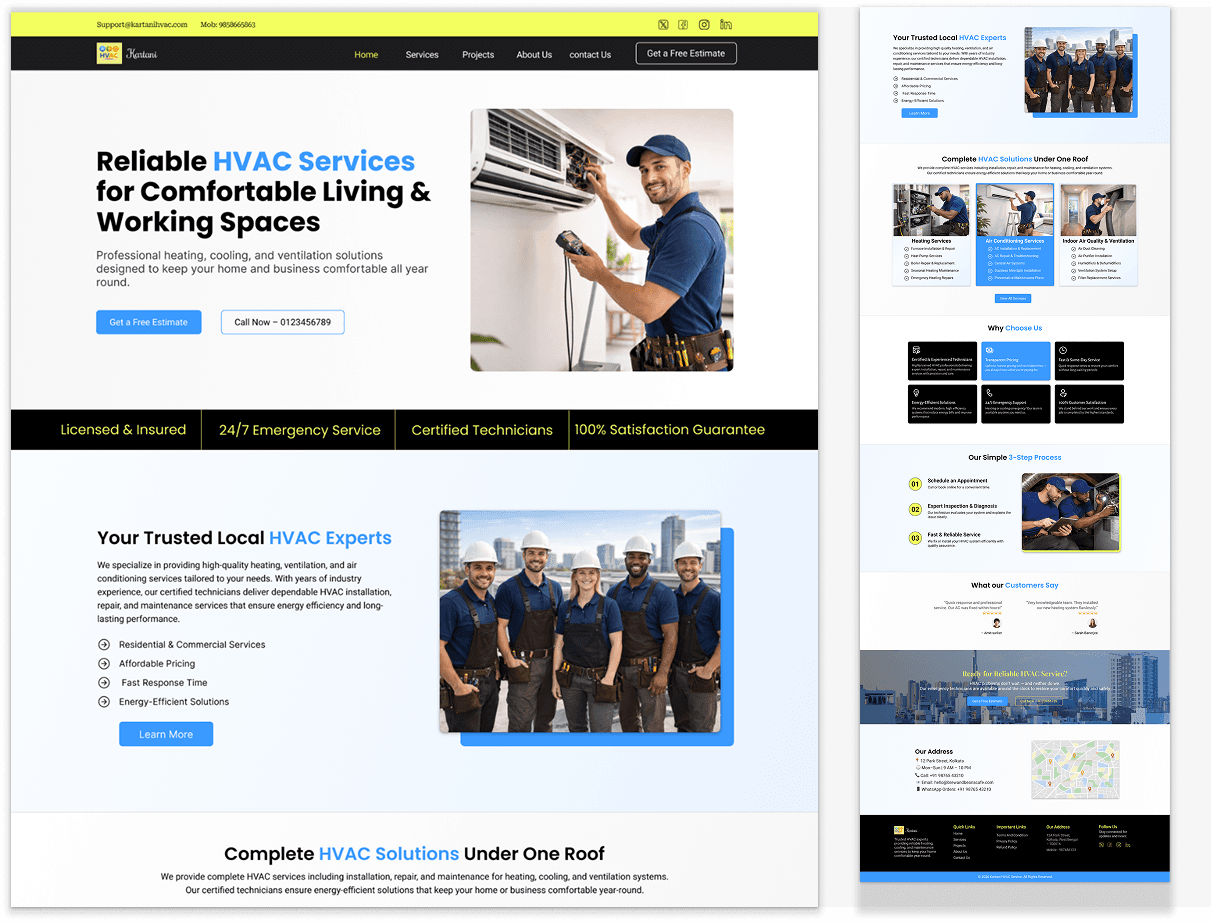 HVAC Service website design