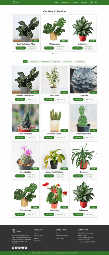 nursery store website shop page
