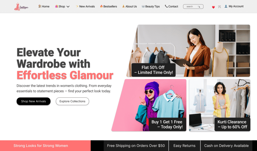ecommerce website design sample