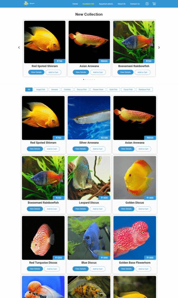 aquarium shop website product page