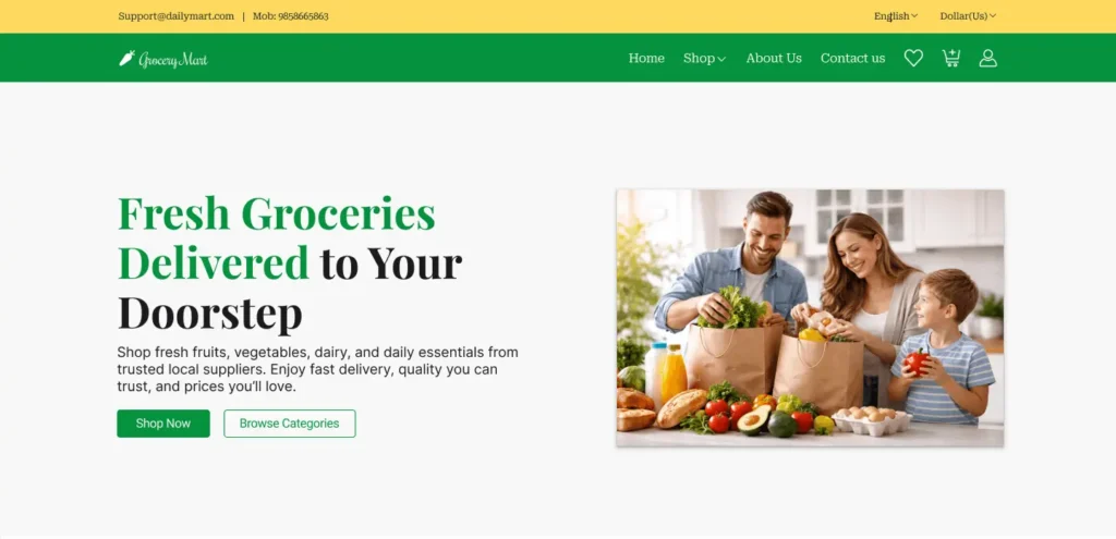 grocery website development