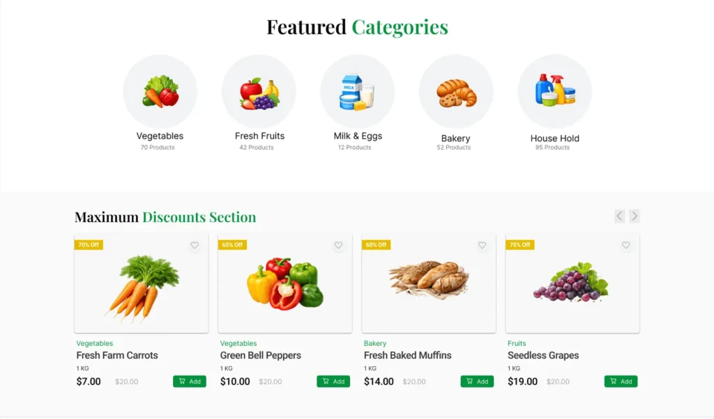 grocery website design