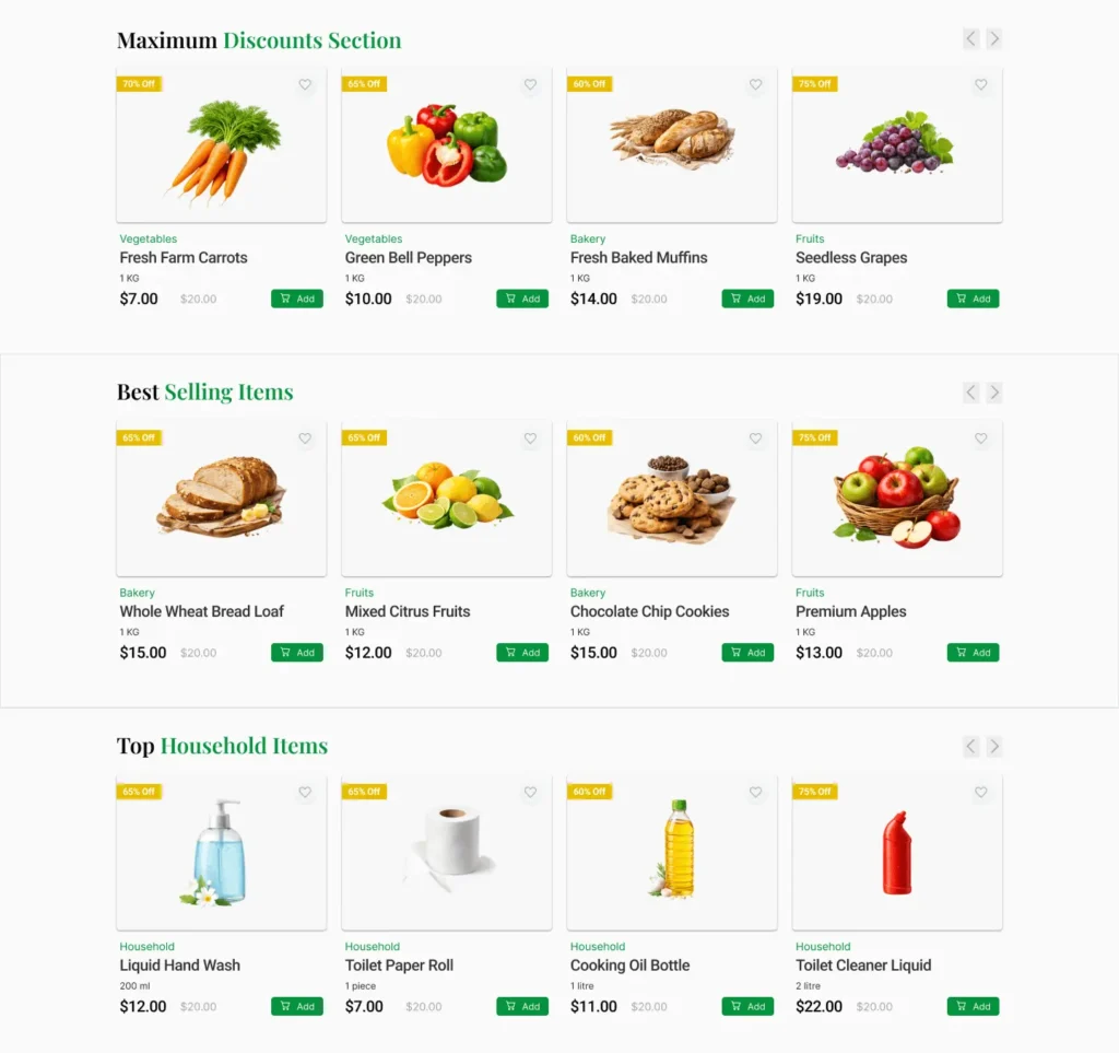 grocery website designer