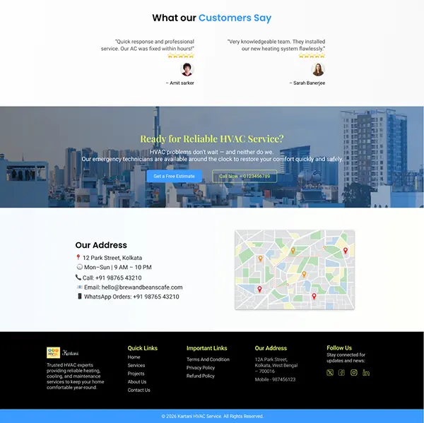 HVAC contractor website design