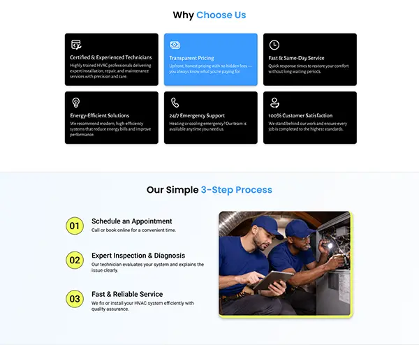 HVAC website design services