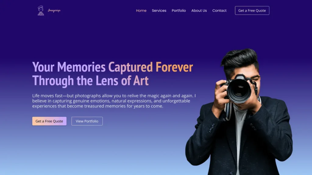 photographer website design