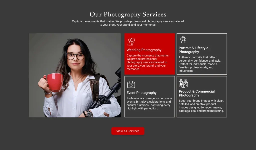 photography website design service